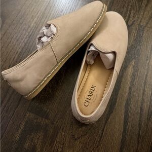 Charix Women's Beige Loafers  Safari Nubuck Size 8.5